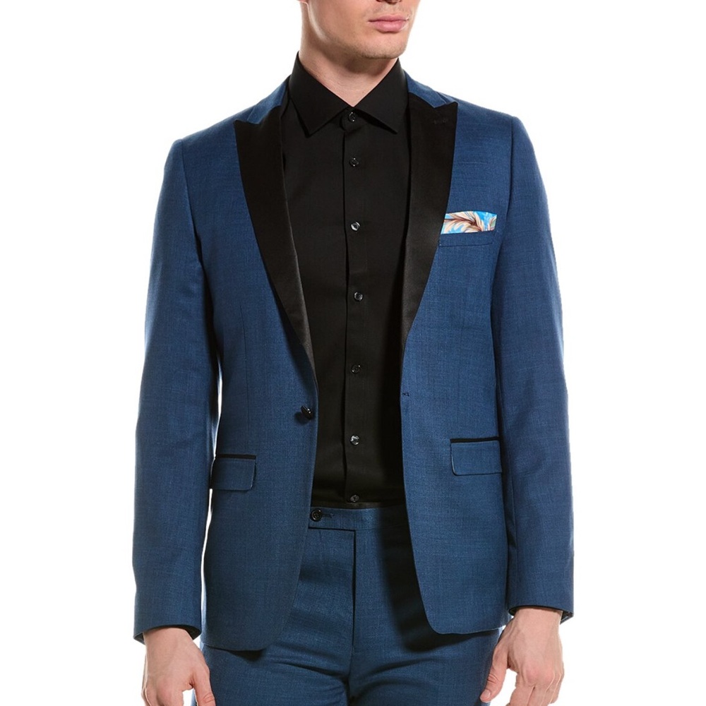 Paisley and Gray Royal Blue Suit Set